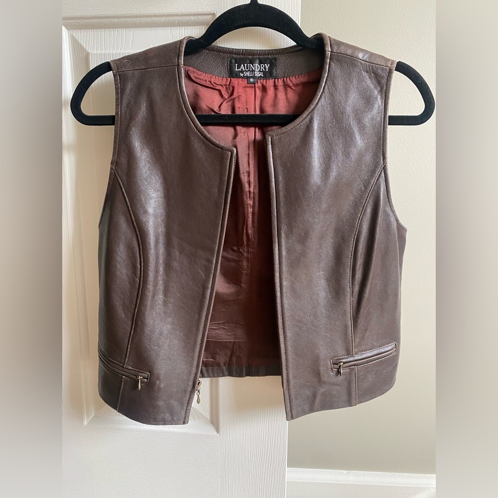 Vintage 90’s LAUNDRY by Shelli Segal Leather Vest